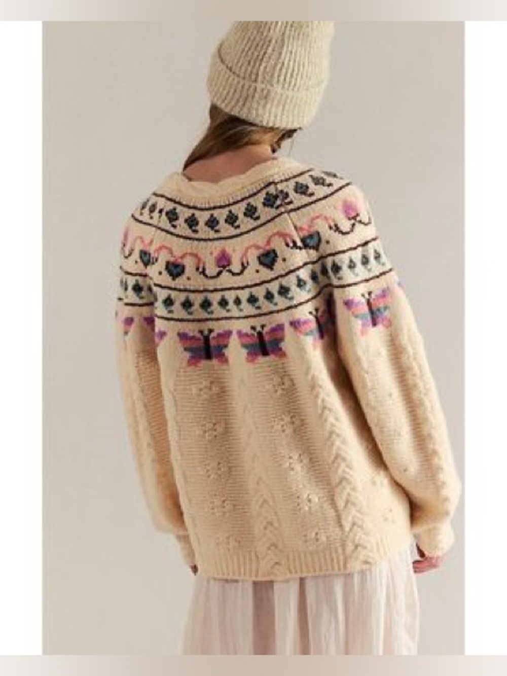 Free People Blooming Bobbles Knit Sweater~Neutral Combo 🦋 - Picture 3 of 4